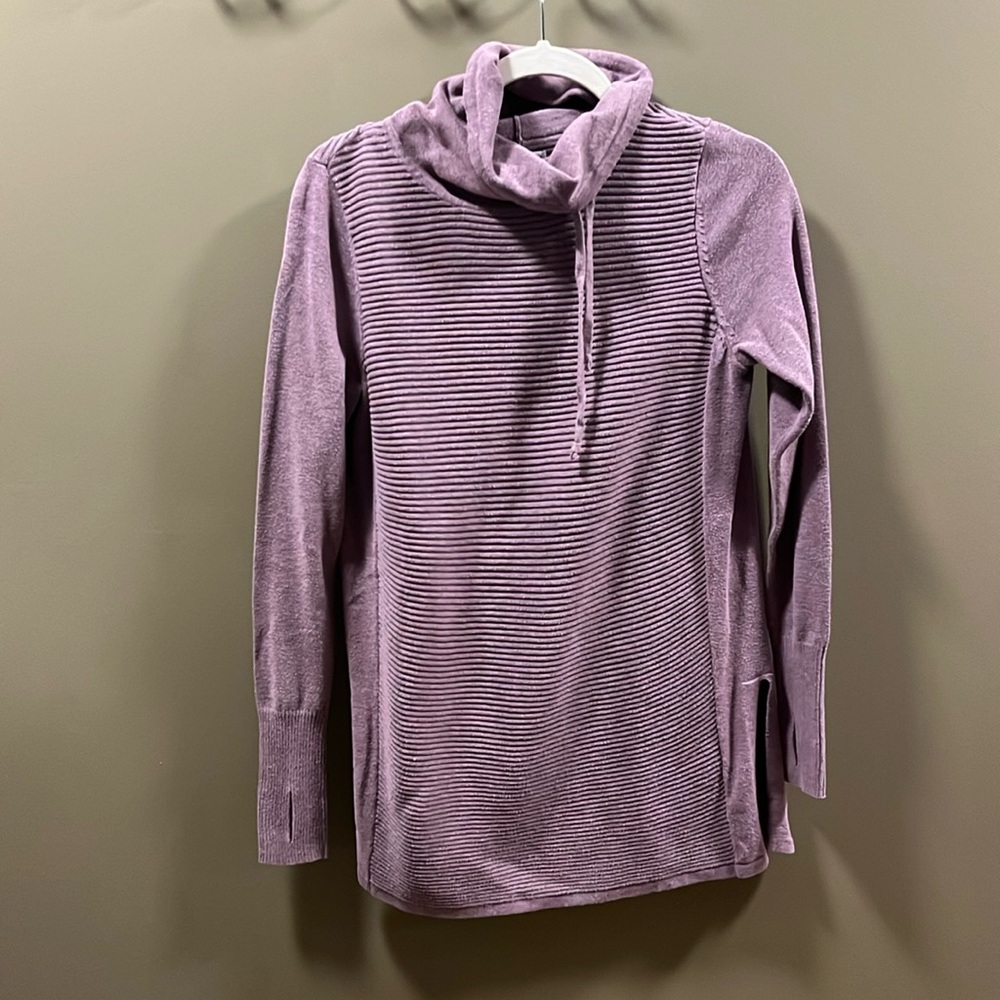 Size small thigh length sweater. Purple.
